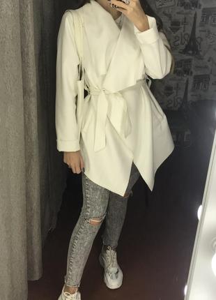 Белый кардиган на запах / молочный кардиган / молочное пальто