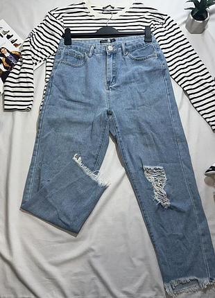 Джинс прямые, mom boohoo