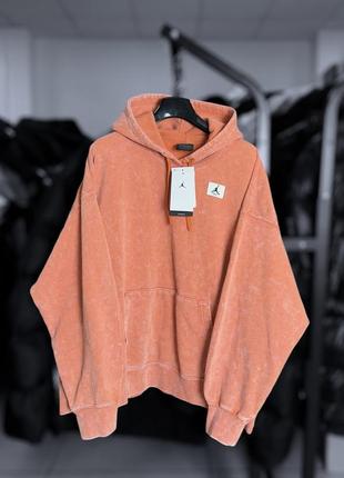 Худі jordan washed oversized nike джордан найк кофта tiydie толстовка оригінал персиковий