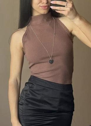 Топ в рубчик, кольору шоколад