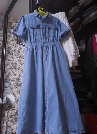 Джинсова міді сукня