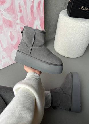 Угги угги угг ugg mini platform grey