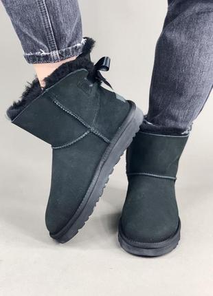 Ugg mini bailey bow black 🆕 шикарные женские угги 🆕 купить наложенный платёж4 фото