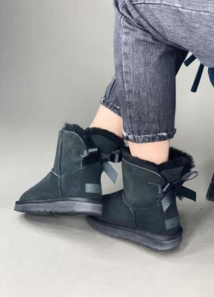 Ugg mini bailey bow black 🆕 шикарные женские угги 🆕 купить наложенный платёж8 фото