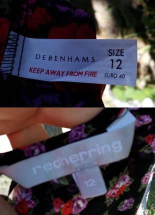 !разпродаж! блуза легкая туника в принт цветов маки debenhams redherring украинский стиль4 фото