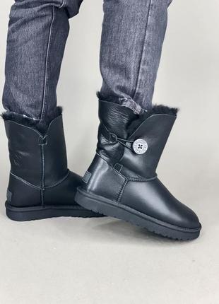 Ugg bailey button black leather 🆕 шикарные женские угги 🆕 купить наложенный платёж9 фото