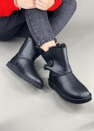 Ugg bailey button black leather 🆕 шикарные женские угги 🆕 купить наложенный платёж3 фото