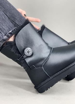 Ugg bailey button black leather 🆕 шикарные женские угги 🆕 купить наложенный платёж4 фото