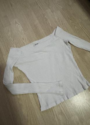 Кофта,  кофта zara, кофта в рубчик, топ, блуза, кофта з відкритими плечима, жіноча кофта, женская кофта, лонгслів, лонгслив, кроптоп