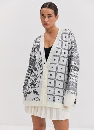 Акция вязаный кардиган кофта oversize