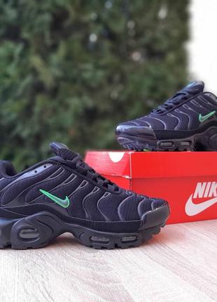 Nike air max tn air чорні з салатовим