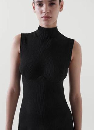 Платье- чулок трикотажное миди cos оригинал бренд  трикотаж рубчик размер m,l3 фото