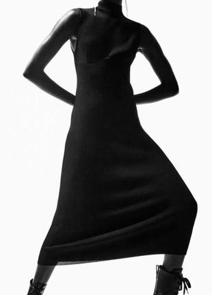 Платье- чулок трикотажное миди cos оригинал бренд  трикотаж рубчик размер m,l