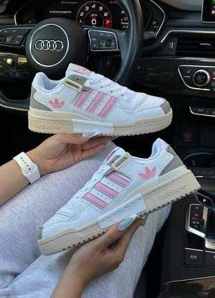Женские кроссовки adidas football originals forum 84 low white pink grey