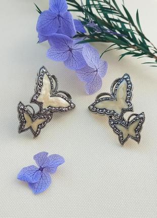 Avon "whispering wings" винтажные серьги, бабочки, бренд, винтаж