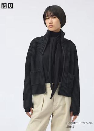 Кофта на блискавцi uniqlo із серії u чорна lambswool blend full-zip jacket
