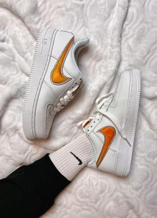 Nike air force 1 white & orange🆕 шикарные кроссовки найк 🆕 купить наложенный платёж