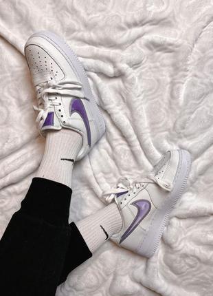 Nike air force 1 white & purple🆕 шикарные кроссовки найк 🆕 купить наложенный платёж