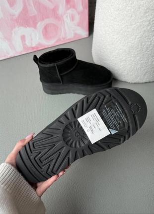 Угги угги угг Чоловічі чорні р 25 см зима на овчині чоботи ugg australia на шнурівці platform black3 фото