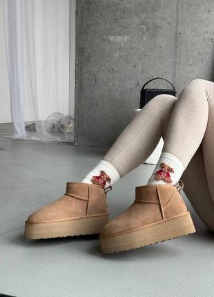 Угги уггі угг UGG Oh Yeah Slide Black platform chestnut