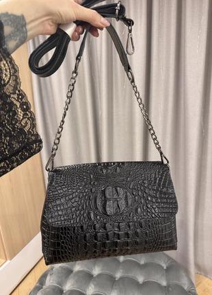 Нова шкіряна сумка сумочка крокодил