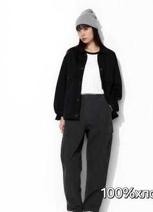 Брюки/100%хлопок/карго / на резинке/ uniqlo