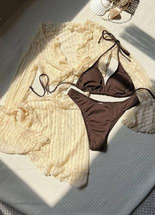 Комплект купальника и очаровательное парео с кофтинкой ☀️☀️♥️запрашивайте наличие перед заказом!❤️2412