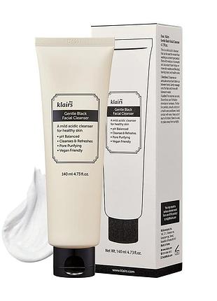 Ніжна пінка для вмивання обличчя dear, klairs - gentle black facial cleanser - 140ml