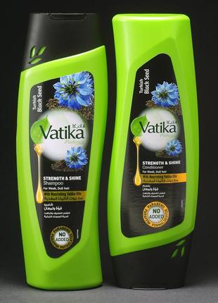 Набор шампунь и кондиционер с черным тмином dabur black seed shampoo strong & shine 200 мл
