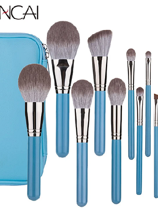 Набір косметичних пензлів для обличчя та очей rancai у брендовому пеналі, 13 штук