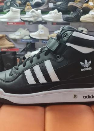 Зимние хайтоп ботинки  на меху adidas forum  46р qwd162 фото