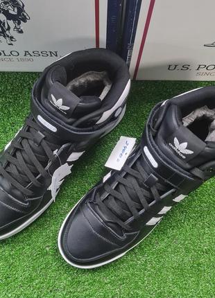 Зимние хайтоп ботинки  на меху adidas forum  46р qwd163 фото