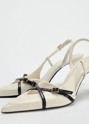 Туфли zara высокий каблук каблук каблука туфли джинсовые голубые белые розовые бежевые черные туфли9 фото