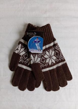 Теплые шерстяные перчатки перчатки