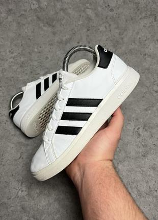 Шкіряні кросівки adidas grand court lifestyle gw6511