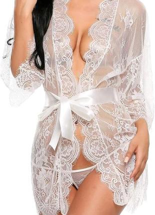 Adlove жіноче мереживне кімоно халат babydoll пеньюар 🇺🇸2 фото