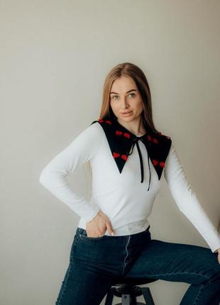 Черный воротничок/съемный воротник с бантиками