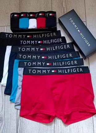 Труси боксери чоловічі, нижня білизна tommy hilfiger 5 шт в коробці.