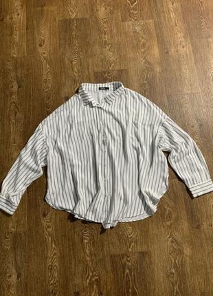 Рубашка оверсайз в полоску boohoo размер 3xl-4xl 100% вискоза