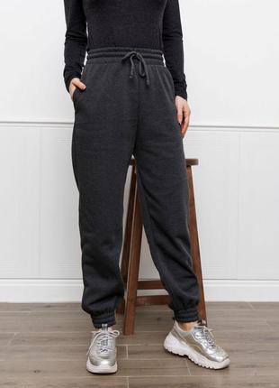 Темно-сірі утеплені флісом джоггеры