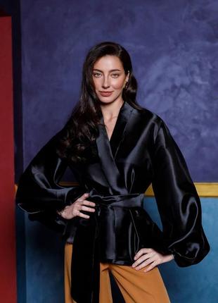 3 кольори! жіноча блуза кімоно з органзи, вечірня, під пояс, з поясом, базова, на запах, з широкими рукавами, класична, святкова