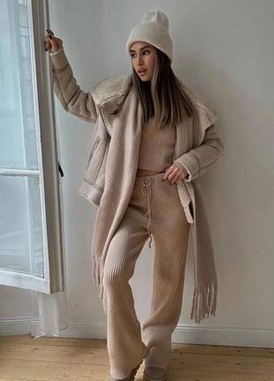 Дубленка молочная