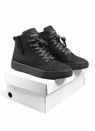 Мужские кожаные ботинки baldinini boot ❄️ fur