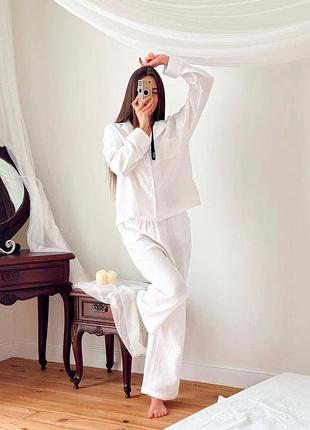 Белая пижама из муслина, как с пинатёров 🤍🤍🤍