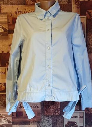 Однотонная брендовая поплиновая рубашка tara jarmon,p.38/m, франция.