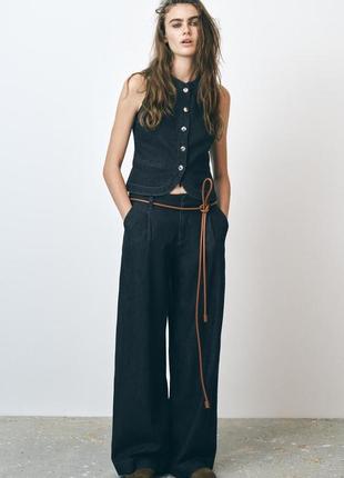Джинсы z1975 wide leg с защипками и средней посадкой