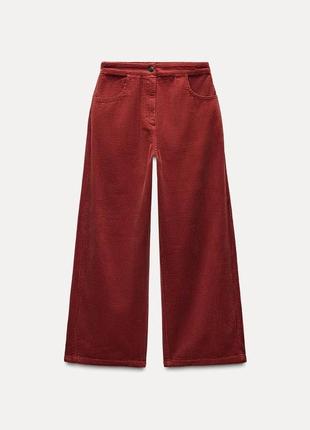 Широкие вельветовые брюки zw collection5 фото