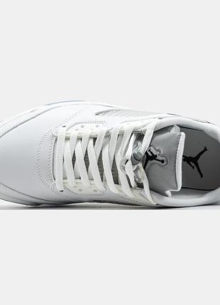 Кроссовки nike air jordan 5 low metallic white3 фото