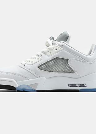 Кроссовки nike air jordan 5 low metallic white6 фото