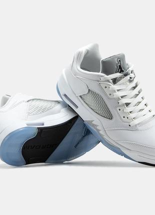 Кроссовки nike air jordan 5 low metallic white8 фото